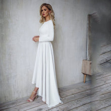 Load image into Gallery viewer, 2019 Bohemian Wedding Dress Long Sleeves High Low Bridal Gowns Backless Elegant Vestido De Noiva Lorie Wedding Gowns For Women