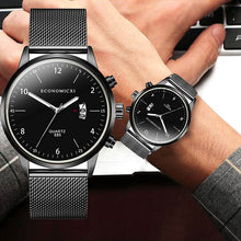 Load image into Gallery viewer, Business Men's Luxury Watch Alloy Black Mesh Digital Scale Calendar Large Dial Male High End Casual Fashion Clock Zegarek Meski