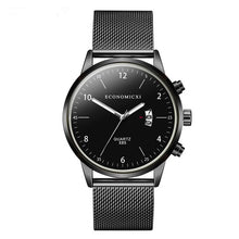 Load image into Gallery viewer, Business Men's Luxury Watch Alloy Black Mesh Digital Scale Calendar Large Dial Male High End Casual Fashion Clock Zegarek Meski