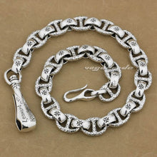 Load image into Gallery viewer, 14" to 30" Solid 925 Sterling Silver Hook Belt Clip Huge Heavy Mens Biker Rock Punk Wallet Chain 8W006WC
