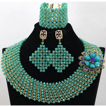 Load image into Gallery viewer, Champagne Gold Chunky Beads Bridal Jewelry Sets Crystal Costume Party Nigerian African Beads Jewlery Set Free Shipping WE050