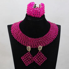 Load image into Gallery viewer, Champagne Gold Chunky Beads Bridal Jewelry Sets Crystal Costume Party Nigerian African Beads Jewlery Set Free Shipping WE050