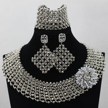 Load image into Gallery viewer, Champagne Gold Chunky Beads Bridal Jewelry Sets Crystal Costume Party Nigerian African Beads Jewlery Set Free Shipping WE050
