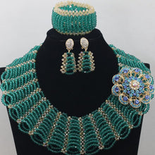 Load image into Gallery viewer, Champagne Gold Chunky Beads Bridal Jewelry Sets Crystal Costume Party Nigerian African Beads Jewlery Set Free Shipping WE050