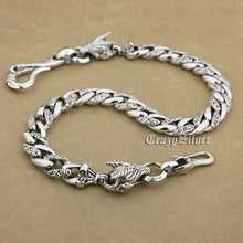 Load image into Gallery viewer, 12"~36" Huge 925 Sterling Silver Fish Hook Dragon Mens Biker Punk Wallet Chain 8F002WC2
