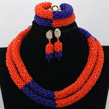 Load image into Gallery viewer, Fabulous Purple/Lilac Crystal Beads Women Necklace Bridal Lace Jewlery Nigerian Wedding African Beads Jewelry Set ALJ388