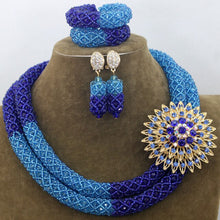 Load image into Gallery viewer, Fabulous Purple/Lilac Crystal Beads Women Necklace Bridal Lace Jewlery Nigerian Wedding African Beads Jewelry Set ALJ388