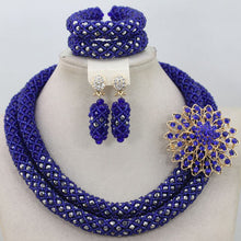 Load image into Gallery viewer, Fabulous Purple/Lilac Crystal Beads Women Necklace Bridal Lace Jewlery Nigerian Wedding African Beads Jewelry Set ALJ388