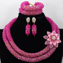 Load image into Gallery viewer, Fabulous Purple/Lilac Crystal Beads Women Necklace Bridal Lace Jewlery Nigerian Wedding African Beads Jewelry Set ALJ388