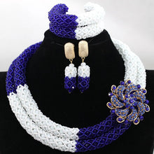 Load image into Gallery viewer, Fabulous Purple/Lilac Crystal Beads Women Necklace Bridal Lace Jewlery Nigerian Wedding African Beads Jewelry Set ALJ388