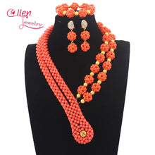 Load image into Gallery viewer, 2017 Latest Nigerian wedding Party Beads Women Choker Necklace Jewlery Set Crystal African beads Jewelry Sets W14007