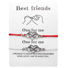Load image into Gallery viewer, 17KM Bohemian Heart Couples Bracelets Set For Women Men Infinite Wing Knot Contrast Bracelet Best Friend Wish Jewelry 2pcs/set