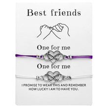 Load image into Gallery viewer, 17KM Bohemian Heart Couples Bracelets Set For Women Men Infinite Wing Knot Contrast Bracelet Best Friend Wish Jewelry 2pcs/set