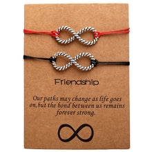 Load image into Gallery viewer, 17KM Bohemian Heart Couples Bracelets Set For Women Men Infinite Wing Knot Contrast Bracelet Best Friend Wish Jewelry 2pcs/set