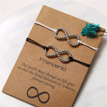 Load image into Gallery viewer, 17KM Bohemian Heart Couples Bracelets Set For Women Men Infinite Wing Knot Contrast Bracelet Best Friend Wish Jewelry 2pcs/set