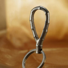 Load image into Gallery viewer, Luxury Titanium Car Key Chain Bamboo Super Flagship Titanium Key Chains Top Exquisite Handmade for Key Rings Men Women Best Gift
