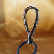 Load image into Gallery viewer, Luxury Titanium Car Key Chain Bamboo Super Flagship Titanium Key Chains Top Exquisite Handmade for Key Rings Men Women Best Gift