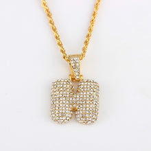 Load image into Gallery viewer, Shellhard CZ Zirconia Crystal 26 A-Z Letters Pendant Necklace for Men Punk Initials Name Necklace Fashion Men Hip Hop Jewelry