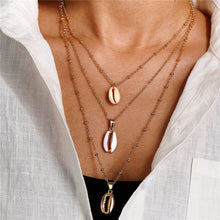 Load image into Gallery viewer, 2019 Multilayer Crystal Moon Shell Pattern Coin Pendant Seashell Necklace Choker Necklaces Women Statement Summer Beach Jewelry