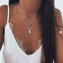 Load image into Gallery viewer, 2019 Multilayer Crystal Moon Shell Pattern Coin Pendant Seashell Necklace Choker Necklaces Women Statement Summer Beach Jewelry