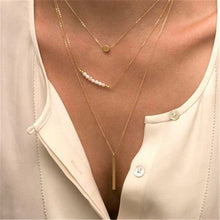 Load image into Gallery viewer, 2019 Multilayer Crystal Moon Shell Pattern Coin Pendant Seashell Necklace Choker Necklaces Women Statement Summer Beach Jewelry
