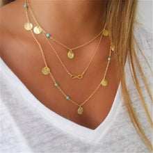 Load image into Gallery viewer, 2019 Multilayer Crystal Moon Shell Pattern Coin Pendant Seashell Necklace Choker Necklaces Women Statement Summer Beach Jewelry