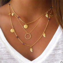 Load image into Gallery viewer, 2019 Multilayer Crystal Moon Shell Pattern Coin Pendant Seashell Necklace Choker Necklaces Women Statement Summer Beach Jewelry
