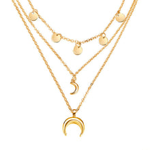 Load image into Gallery viewer, 2019 Multilayer Crystal Moon Shell Pattern Coin Pendant Seashell Necklace Choker Necklaces Women Statement Summer Beach Jewelry