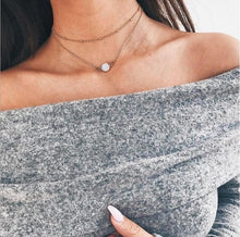 Load image into Gallery viewer, Necklace For Women Sexy Fashion Pop Silver Gold Charm Necklace Collar Set Multilayer Necklace Beach Leaf Pearl Shell Bodomia