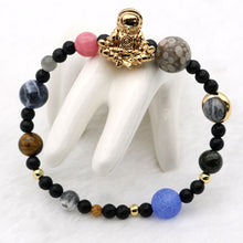 Load image into Gallery viewer, Women Stretch Astronaut Bracelets Solar System 9 Planets Universe Spaceman Stones Rock Lava Beaded Galaxy Bangles