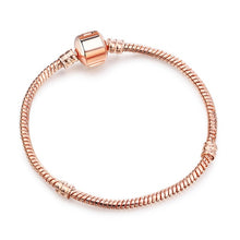 Load image into Gallery viewer, Original Silver Plated Charm Bracelet Rose Gold Snake Chain Fit Pandora Basic Bracelets For Women Charms Beads DIY Jewelry 2019