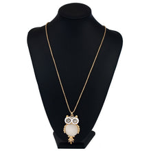 Load image into Gallery viewer, LNRRABC Women Sweater Chain Necklace Owl Design Rhinestones Crystal Pendant Necklaces Jewelry Clothing Accessories Drop Shipping