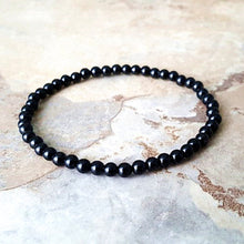 Load image into Gallery viewer, Minimalist 4mm Beads Bracelet Natural Stone Charm Bracelet for Men Women Yoga Healing Tuquoise Black Tourmaline Bracelet Gift
