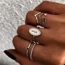 Load image into Gallery viewer, LETAPI Bohemia Women Rings Fashion Crystal Metal Moon Crown Party Jewelry Ring Set For Women