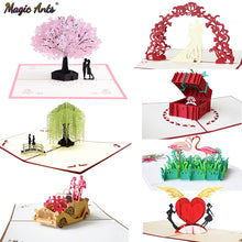 Load image into Gallery viewer, Love 3D Pop UP Cards Valentines Day Gift Postcard with Envelope Stickers Wedding Invitation Greeting Cards Anniversary for Her