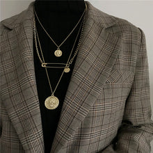 Load image into Gallery viewer, HUANZHI 2019 New Personality Cross Square Metal Multilayer Hip hop Long Chain Cool Simple Necklace For Women men Jewelry Gifts