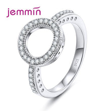 Load image into Gallery viewer, Classic Fashion Hollow out Hoop Sparkling White and Black Ring Cubic Zirconia Jewelry Real Solid 925 Sterling Silver Rings