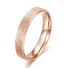 Load image into Gallery viewer, KNOCK High quality Fashion Simple Scrub Stainless Steel Women 's Rings 2 mm Width Rose Gold Color Finger  Gift For Girl Jewelry