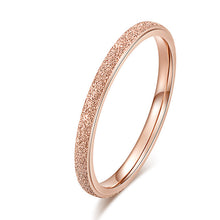 Load image into Gallery viewer, KNOCK High quality Fashion Simple Scrub Stainless Steel Women 's Rings 2 mm Width Rose Gold Color Finger  Gift For Girl Jewelry