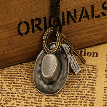 Load image into Gallery viewer, genuine leather male necklace 2019 high quality handmade cowhide men pendent retro charming jewelry resizable