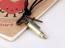 Load image into Gallery viewer, genuine leather male necklace 2019 high quality handmade cowhide men pendent retro charming jewelry resizable