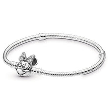 Load image into Gallery viewer, Shiny Minnie Retro Silver Color Charm Bracelets &amp; Bangles Snake Chain DIY 16cm-21cm Fine Bracelets Jewelry for Women Gift