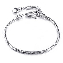 Load image into Gallery viewer, Shiny Minnie Retro Silver Color Charm Bracelets &amp; Bangles Snake Chain DIY 16cm-21cm Fine Bracelets Jewelry for Women Gift