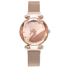 Load image into Gallery viewer, Fashion bracelet and watch women magnet quartz watch swan lazy watch female luxury diamond starry Milan with ladies quartz watch
