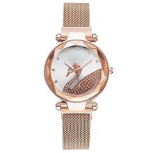 Load image into Gallery viewer, Fashion bracelet and watch women magnet quartz watch swan lazy watch female luxury diamond starry Milan with ladies quartz watch
