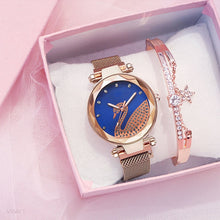 Load image into Gallery viewer, Fashion bracelet and watch women magnet quartz watch swan lazy watch female luxury diamond starry Milan with ladies quartz watch