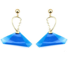 Load image into Gallery viewer, WKOUD EAM 2019 New Woman Asymmetric Abstract Color Block Paper Earrings Fashion Female Jewelry Accessories Party Gift 6#JY672