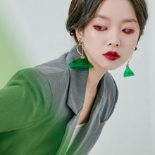 Load image into Gallery viewer, WKOUD EAM 2019 New Woman Asymmetric Abstract Color Block Paper Earrings Fashion Female Jewelry Accessories Party Gift 6#JY672