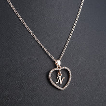 Load image into Gallery viewer, Romantic Love Pendant Necklace For Girls 2019 Women Rhinestone Initial Letter Necklace Alphabet Gold Collars Trendy New Charms
