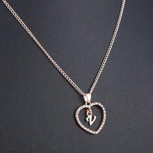 Load image into Gallery viewer, Romantic Love Pendant Necklace For Girls 2019 Women Rhinestone Initial Letter Necklace Alphabet Gold Collars Trendy New Charms